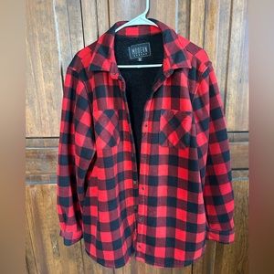 Women’s fleece and sherpa plaid jacket